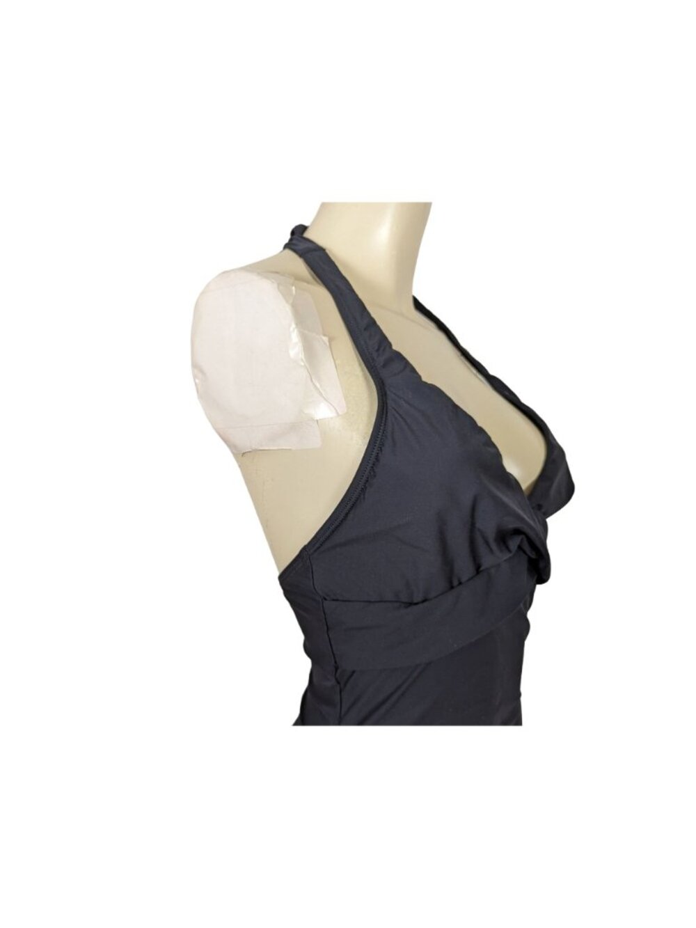 Talbots one piece halter style wrap bust black swimsuit size 8 - Picture 7 of 10